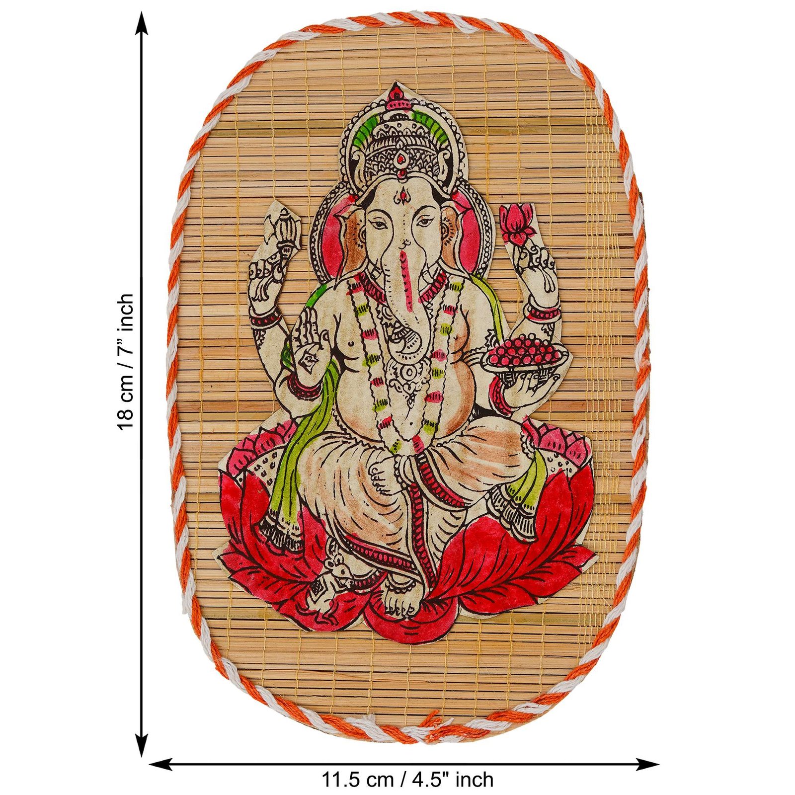 Bamboo Hand Crafted Wall Hangings Of The Trio Of  Ganesh Ji, Laxmi Ji And Sarwasti Ji Painting For Home D?cor - Image 3